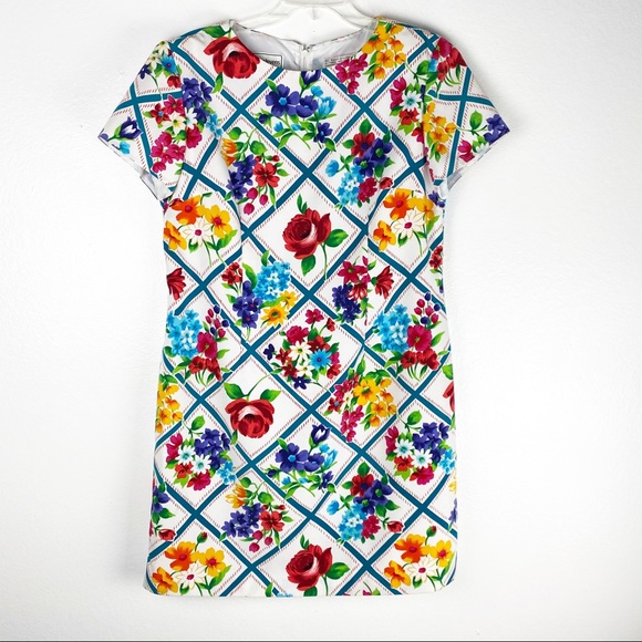 karin stevens Dresses & Skirts - VINTAGE KARIN STEVENS Floral Lined Short Sleeves Sheath Dress, Size 16